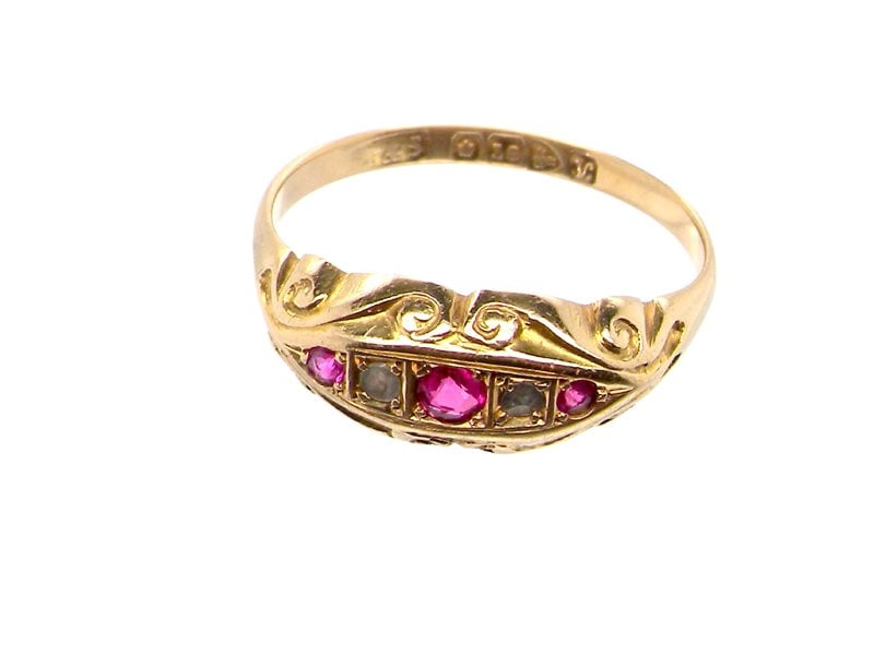 antique ruby and diamond ring