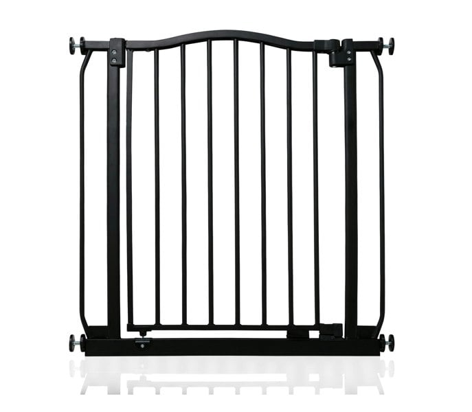 Safetots Curved Top Safety Gate, 71cm - 80cm, Matt Black, Pressure Fit Stair Gate