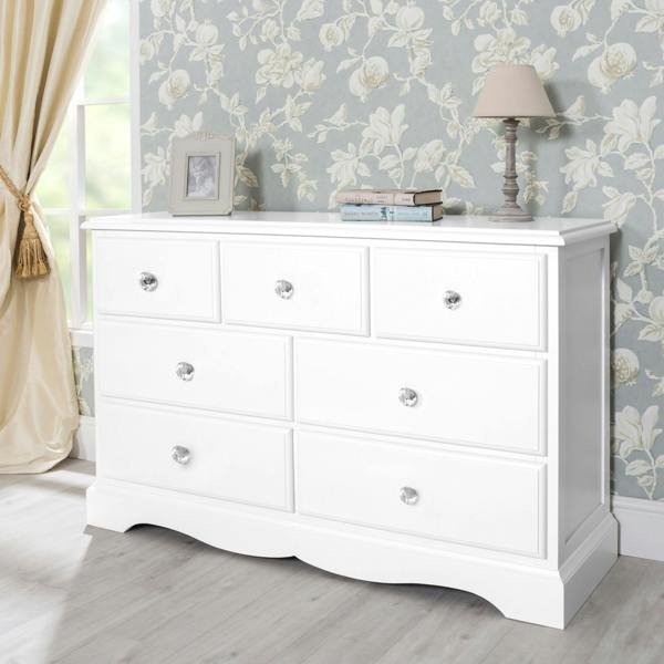 Statement Furniture Romance Large 3 Over 4 Chest of Drawers with Crystal Handles