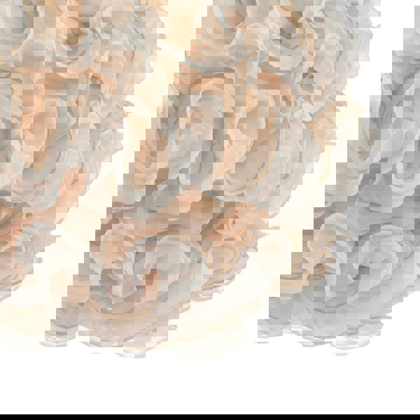 Modern White and Taupe Ribbon Velvet Fabric Round Pendant Light Shade Image 4