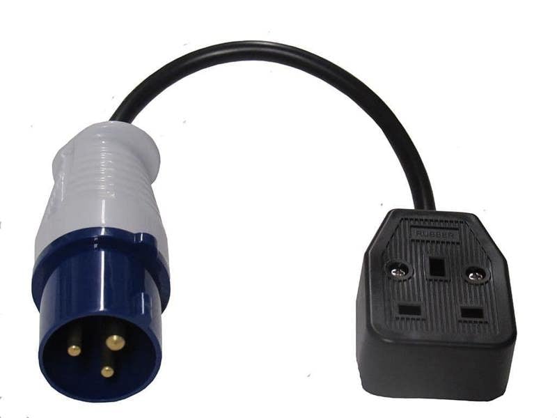 CEE Plug to UK Plug Socket Adapter - Coupler Caravan Camping Site