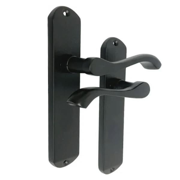 EDH Door Hardware Matt Black Cadenza Victorian Scroll Door Handles – 1, 3 & 5 Pair Packs – 178mm x 38mm
