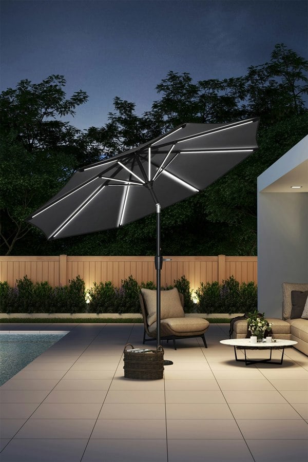 Living and Home 2 Person Patio Garden Dining Set With Umbrella