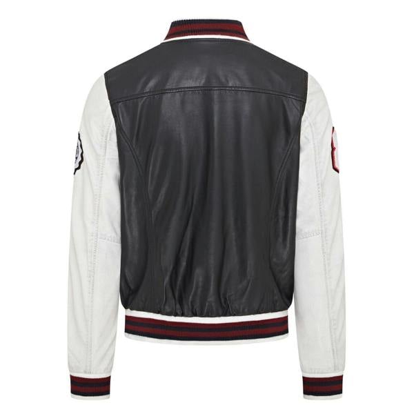 Infinity Leather Mens Baseball Leather Letterman Bomber Jacket - Ashwood