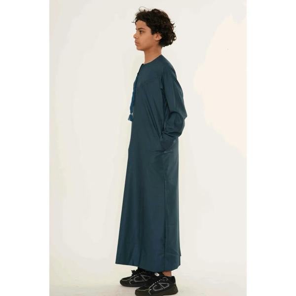 TT-008 - Boy's Emirati Omani Tassel Thobe - Blue - Thobez - 13