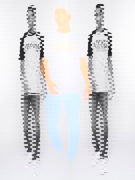 Crosshatch Plotmar T-Shirt Black/Light Grey Marl