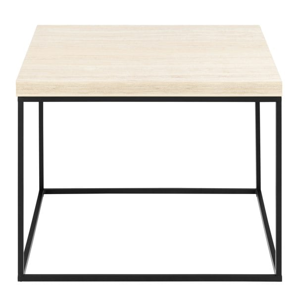 Furniture To Go Barossa Coffee Table with Light Oak Top & Black Steel Base 60cm