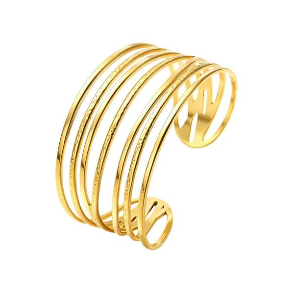 Serafina Sasha Bracelet - 18K Gold Plated Stainless Steel Multi-Band Cuff Bracelet