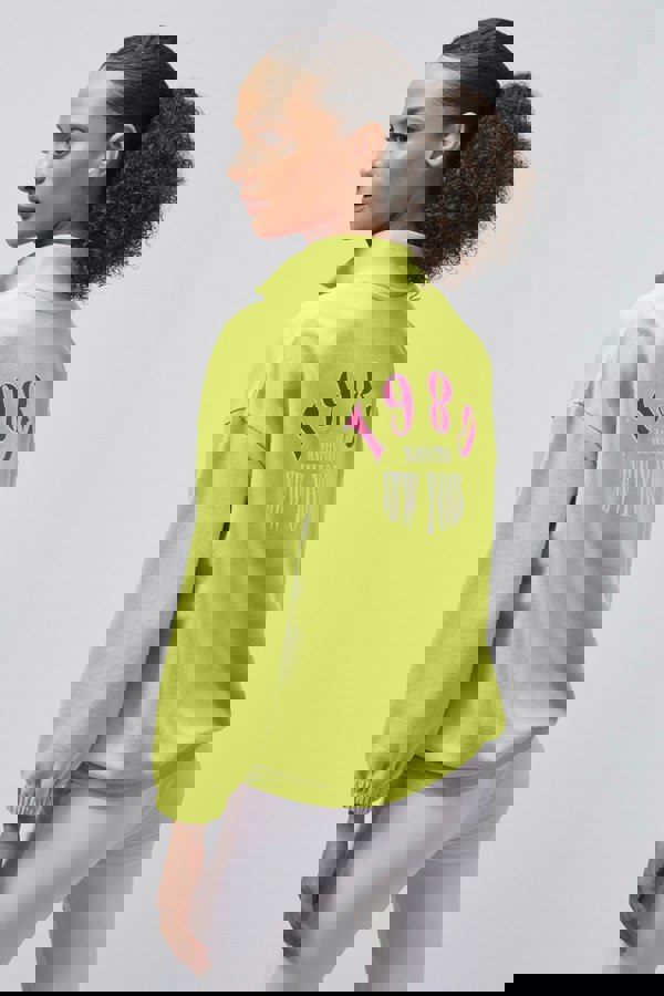 ENORSIA Half Zip High Neck Embroidery Sweatshirt