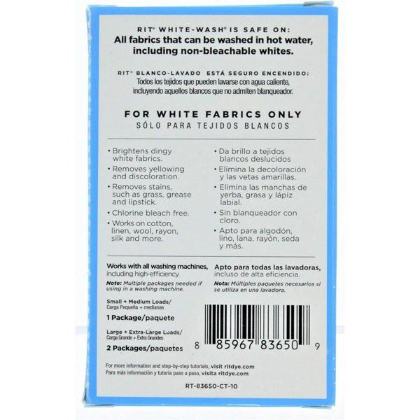 Rit White-Wash Powder - Vintage Bleach Effect Fabric Additive 1.875oz