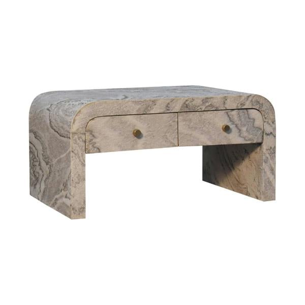 Wyld Haus Eguisheim Marble Effect Coffee Table 2 Drawer