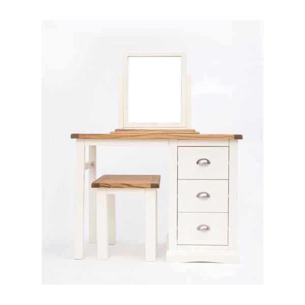 Cosenza 3 Drawer Dressing Table Set Chrome Cup Handle