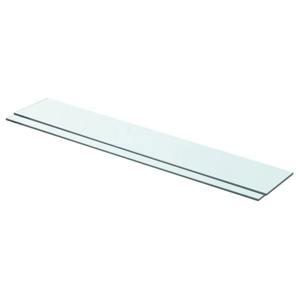 Berkfield Shelves 2 pcs Panel Glass Clear 80x12 cm