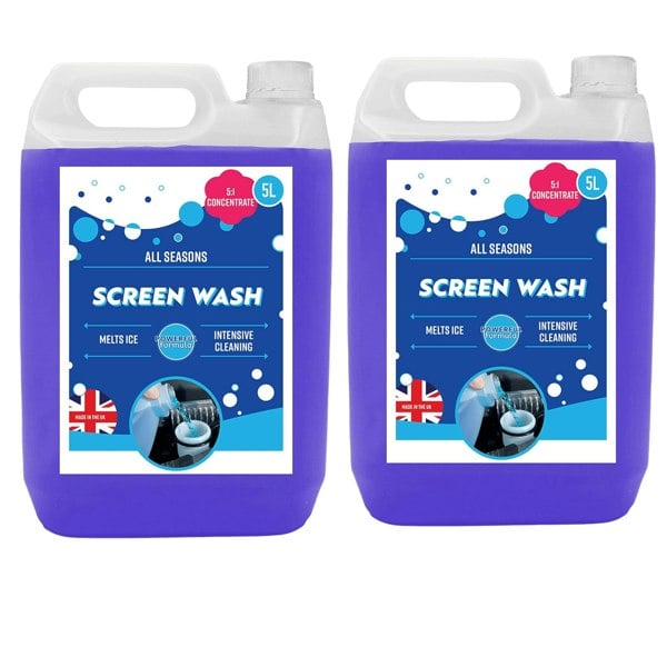 1 x 5L Blue 5:1 Concentrated Effective Vehicle Screen Wash With Streak Free Finish