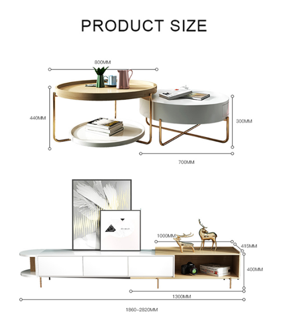 Weilai Concept Harper Nesting Coffee Table, Oak