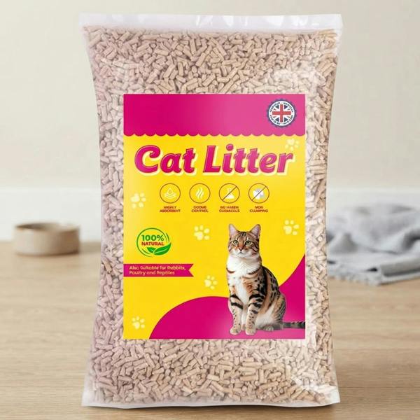 15L Natural Virgin Wood Cat Litter Ultra-Absorbent Odour Control Pellets
