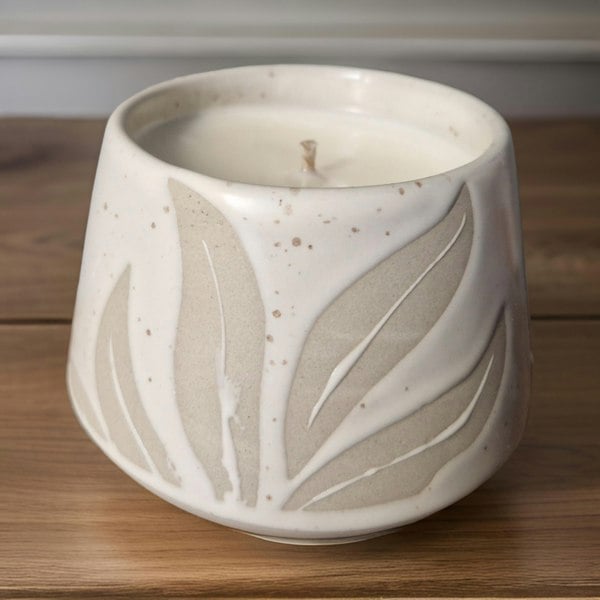 Ralph’s Orchard Hesperantha Detail Plant Pot | Sage Essential Oil Candle