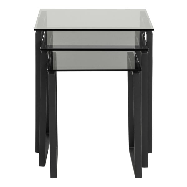 Furniture To Go Katrine Nest of Tables with Smoked Glass Top Set of 3