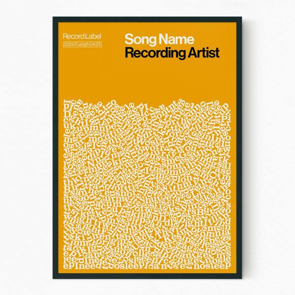 Unique Gift personalised Custom song lyrics art print 