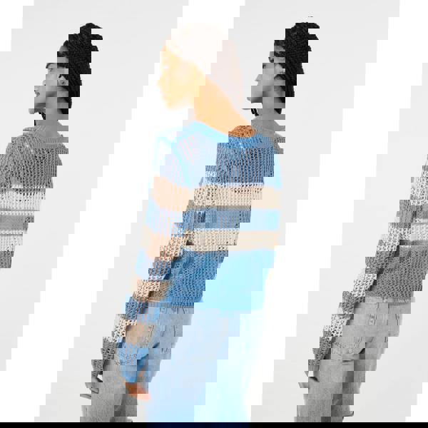 Pink Vanilla Stripe Crochet Jumper