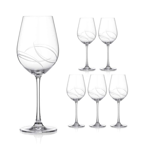 Diamante Arctic Red Wine Glasses - Set of 6