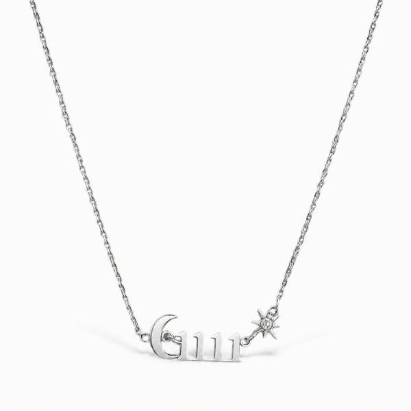 Luxe Tones Angel Luxe White Gold Plated 1111 Manifest Necklace