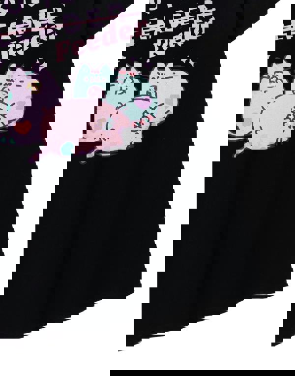 Pusheen Womens Black Take Me To Your Feeder Short Sleeved T-Shirt