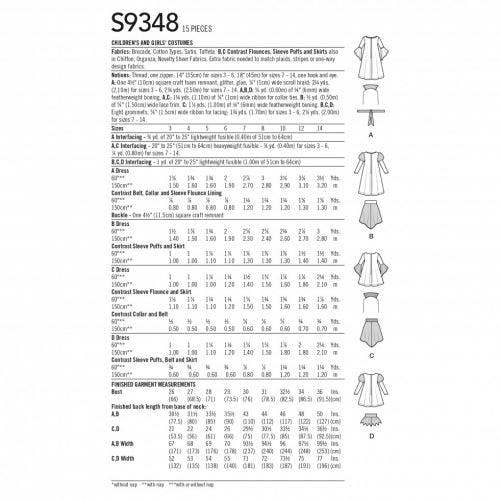 Simplicity Sewing Pattern 9348, Costumes for Kids, HH (3-4-5-6) - Intermediate