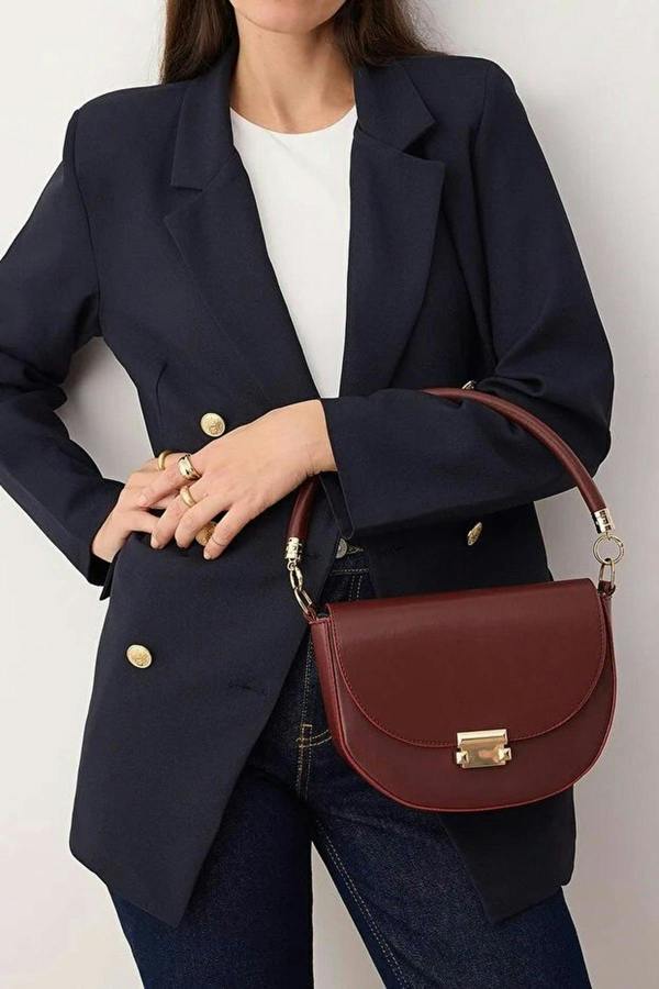 WOVCOR Women's Mini City Shoulder Bag with Metal Buckle Detail