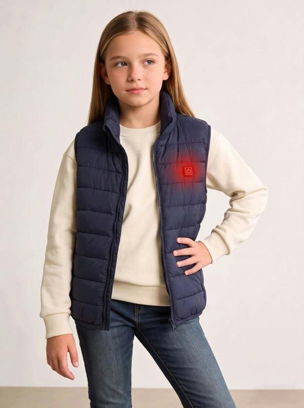Anniou Girls Navy Heated Gilet