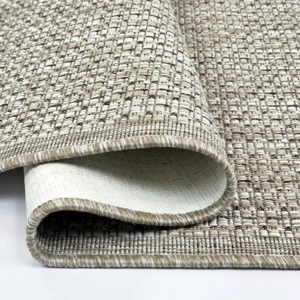 Non-Slip Beige Rug Plain Solid Design Flat Weave Kitchen Dining Room Living Room Area Mat