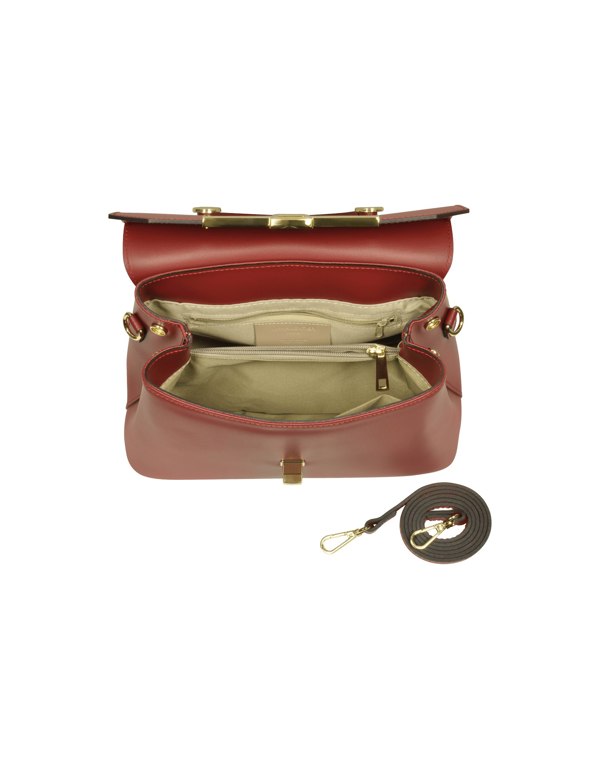 Le Parmentier Atlanta Top Handle Satchel - Burgundy