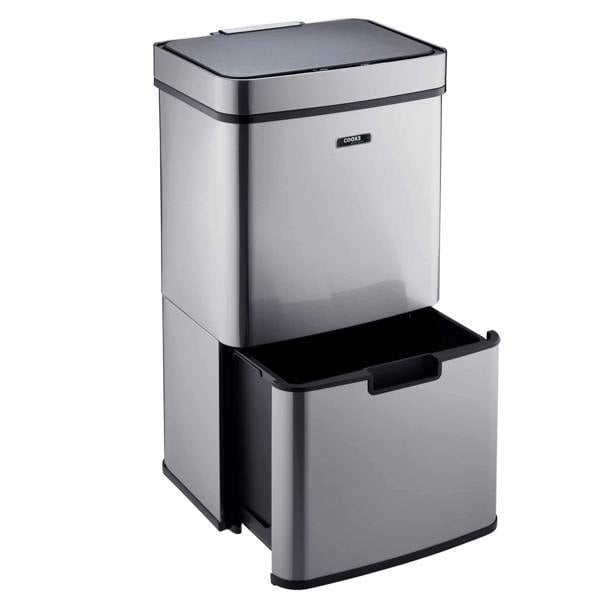 Cooks Professional 75L Sensor Recycling Bin with Food Caddy | Silver