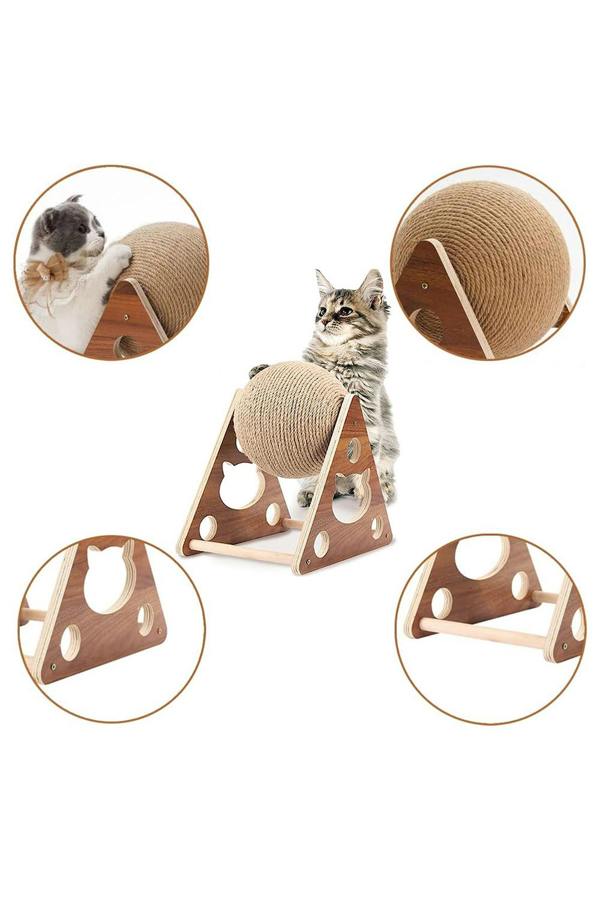 Living and Home Natural Sisal Cat Ball Catching Pet Toy