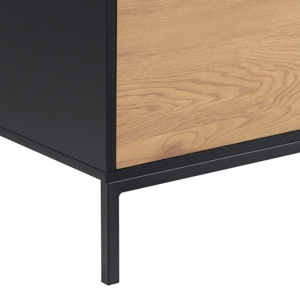 Furniture To Go Seaford TV Unit 2 Doors 1 Drawer in Black & Oak