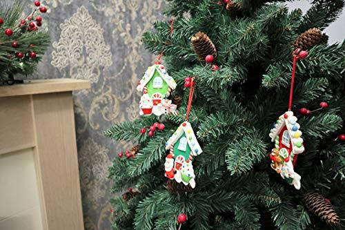 Multicolour Ceramic Christmas Hanging Decorations in 3 or 12 Pack Sizes for Trees and Displays image 7