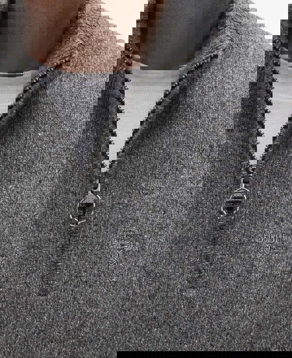 Barbour Tisbury Half Zip Knitted Jumper - Classic Grey