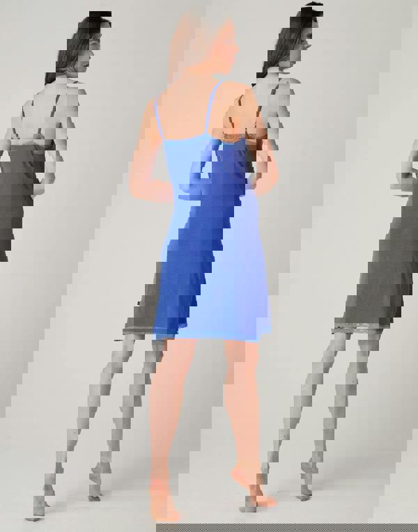 British Boxers Women's Bamboo Lace Strappy Nightdress – Ultra Blue