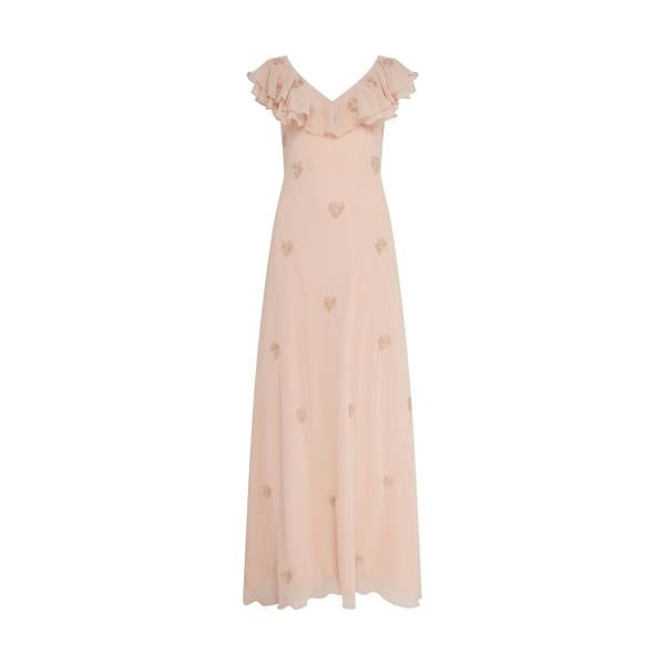 Rose & Nancy Lily Pink Heart Embellished Maxi Dress