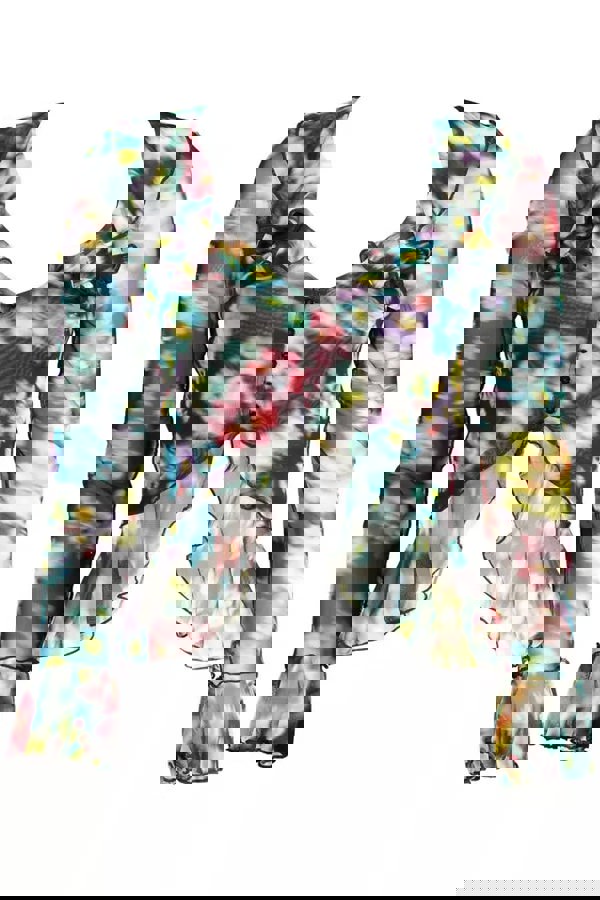 Desigual Floral Mesh Top for Women Black