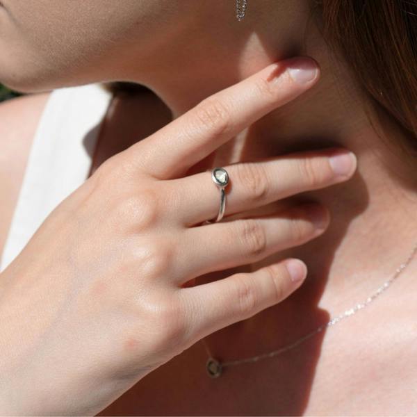 Spero London Sterling Silver Polki Raw Uncut Diamond Ring