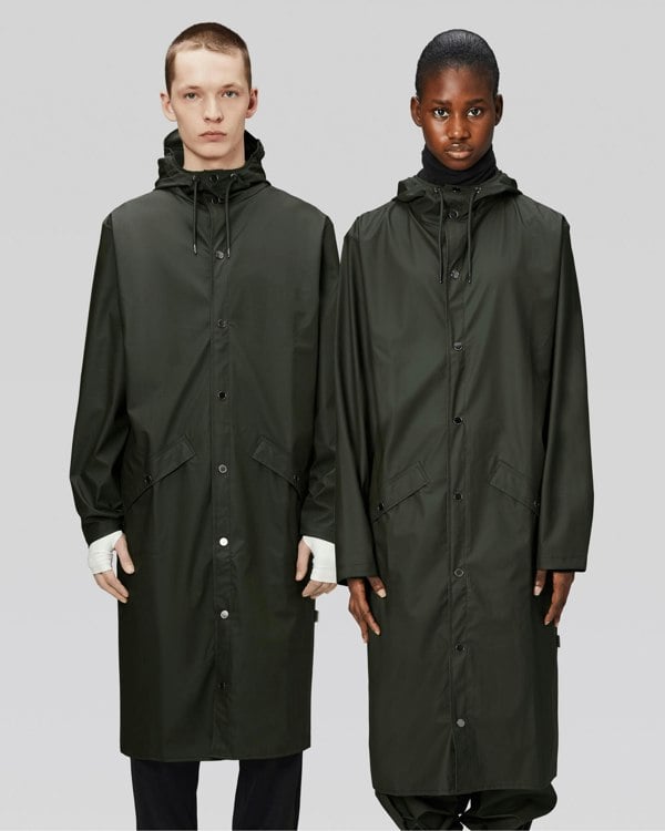 Rains Longer Unisex Jacket - 03 Green