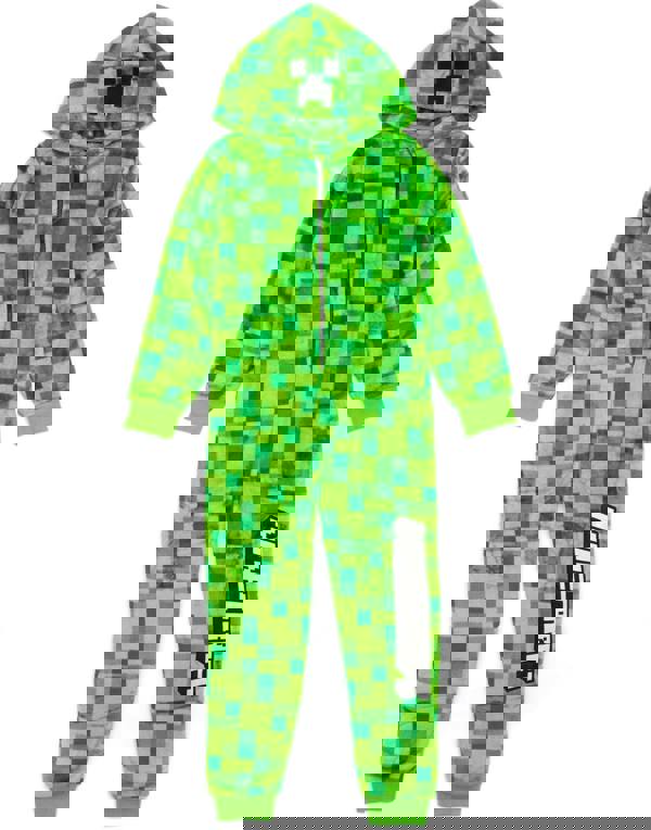 Minecraft Unisex Kids Green Pixelate Creeper Onesie