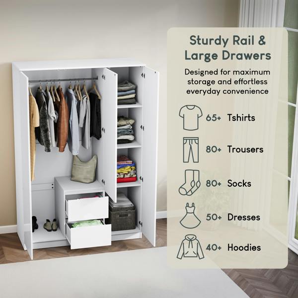 Vida Designs Glinton 3 Door 2 Drawer Wardrobe