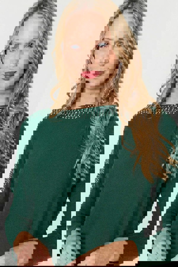 Green | Geo Print Long Sleeve Short Jumper Dress
