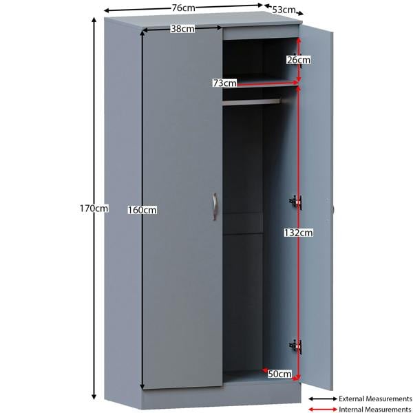 Vida Designs Riano 2 Door Wardrobe