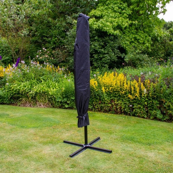 Monstershop Black 3m LED Cantilever Parasol