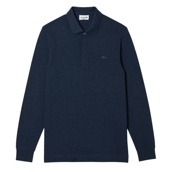 Lacoste Mens Smart Paris Cotton Long-Sleeved Polo Shirt - Navy