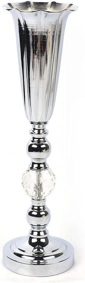 Dyzi 44cm Luxury Silvery Iron Flower Vase Urn Vintage Home Decor