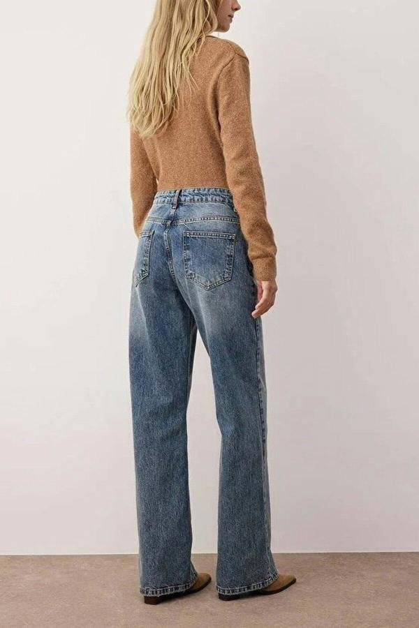 WOVCOR Normal Waist Wide Leg Jeans